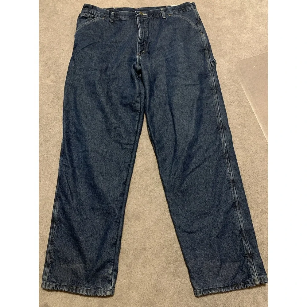 Wrangler fleece lined Carpenter Jeans men's 38x34 blue
